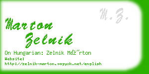 marton zelnik business card